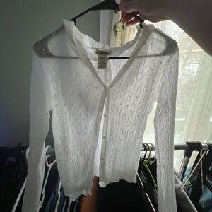 St. John's Bay White Button-Down Sweater